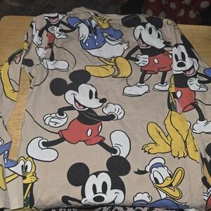 H&M Beige Mickey Donald Goofy Character Print Long Sleeve Shirt Unisex 6X/7